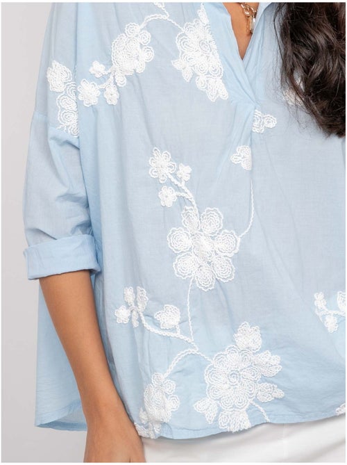 Blouse manches longues broderie OPEYA - Kiabi