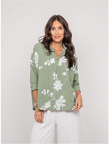 Blouse manches longues broderie OPEYA