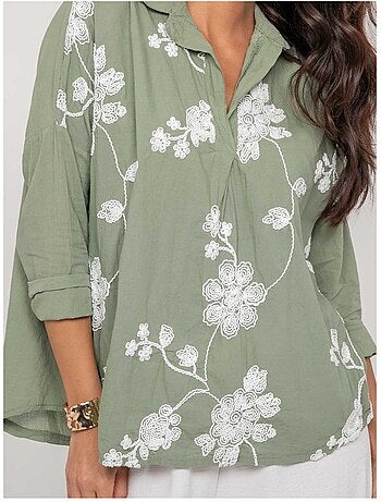 Blouse manches longues broderie OPEYA