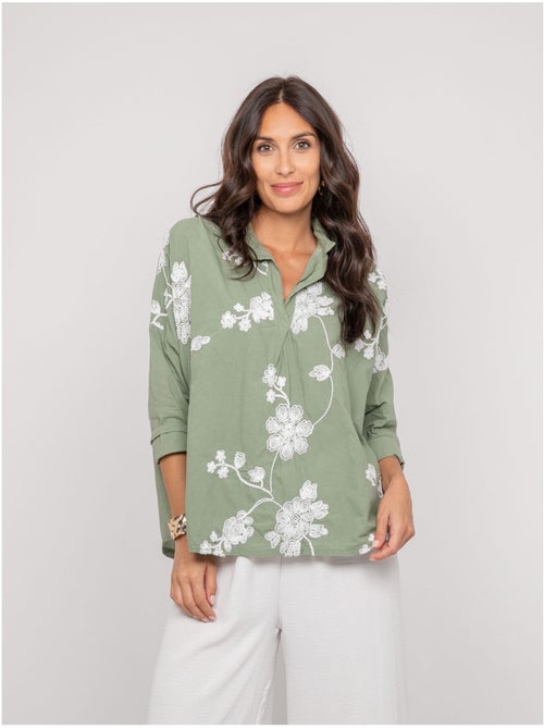 Blouse manches longues broderie OPEYA - Kiabi Blouse manches longues broderie OPEYA - Kiabi
