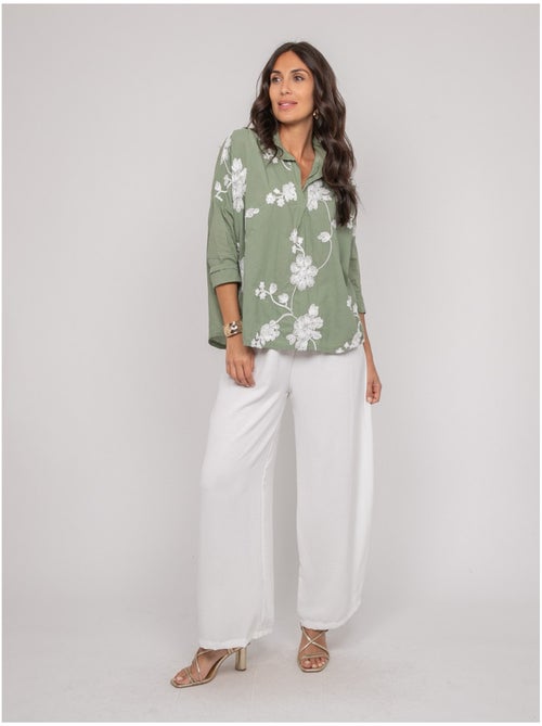 Blouse manches longues broderie OPEYA - Kiabi Blouse manches longues broderie OPEYA - Kiabi
