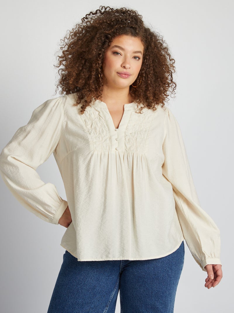 Blouse manches longues 'Veromoda' Beige - Kiabi