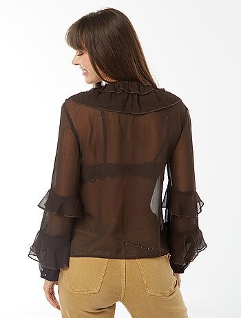 Blouse manches longues volantée