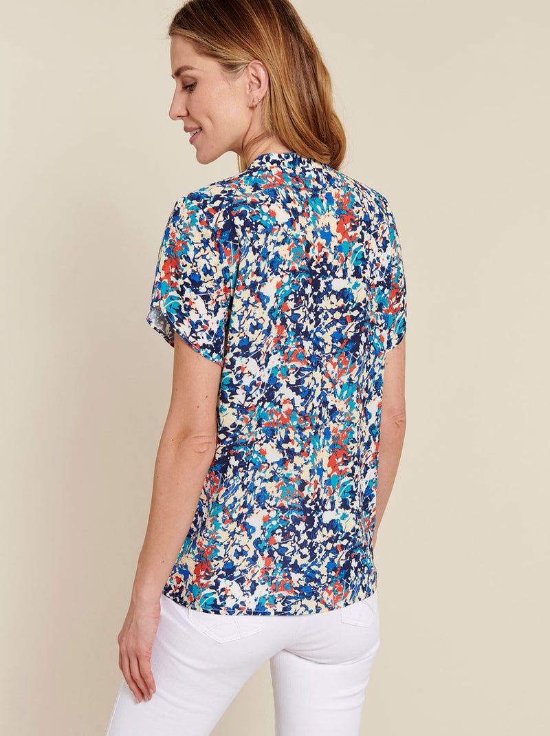 Blouse manches papillon - damart Bleu - Kiabi