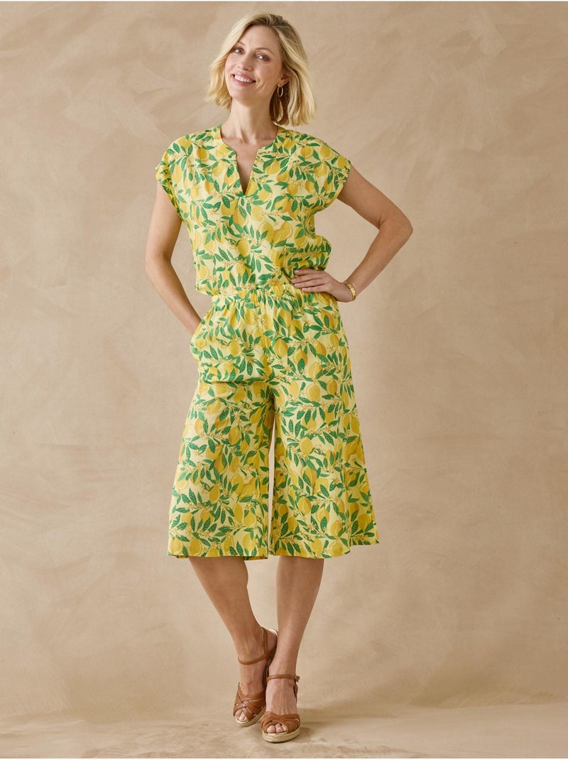 Blouse manches T tissu fluide - DAXON Jaune citron - Kiabi