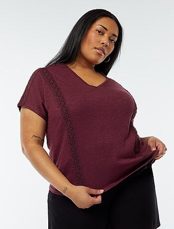 Blouse matière crêpée avec broderies