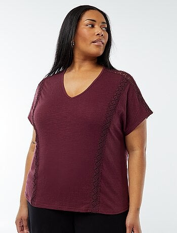 Blouse matière crêpée avec broderies