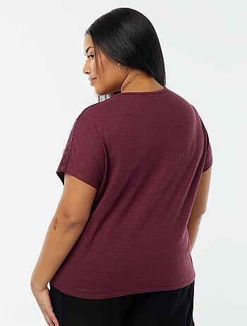 Blouse matière crêpée avec broderies