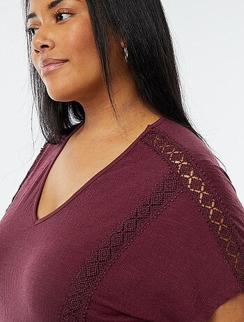 Blouse matière crêpée avec broderies