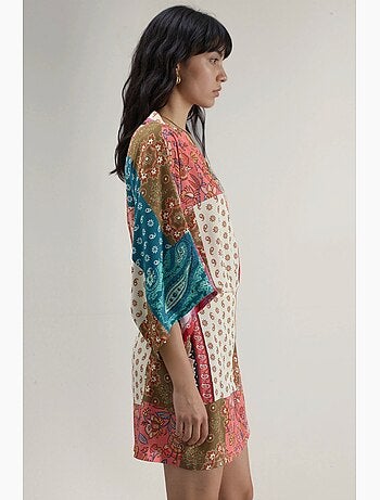 Blouse midi à col v et imprimé ethnique hiccup