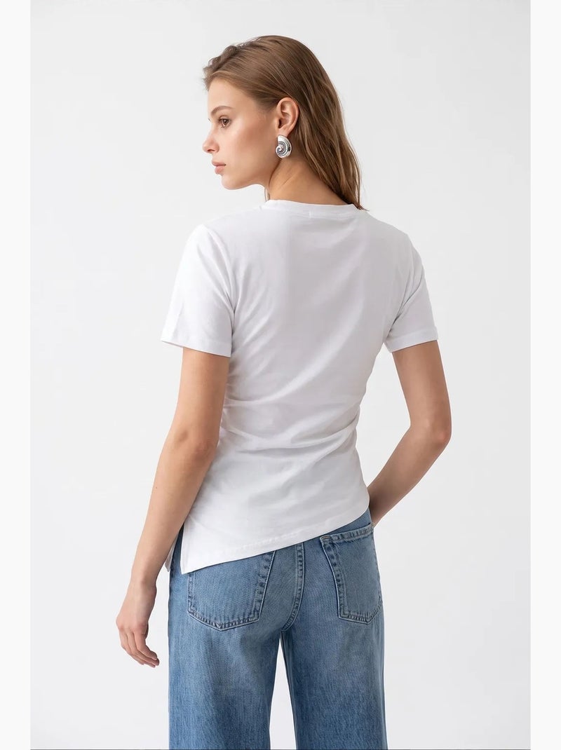 Blouse mixray Blanc - Kiabi
