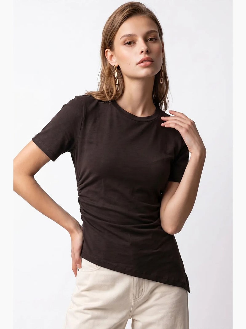 Blouse mixray Marron chocolat - Kiabi