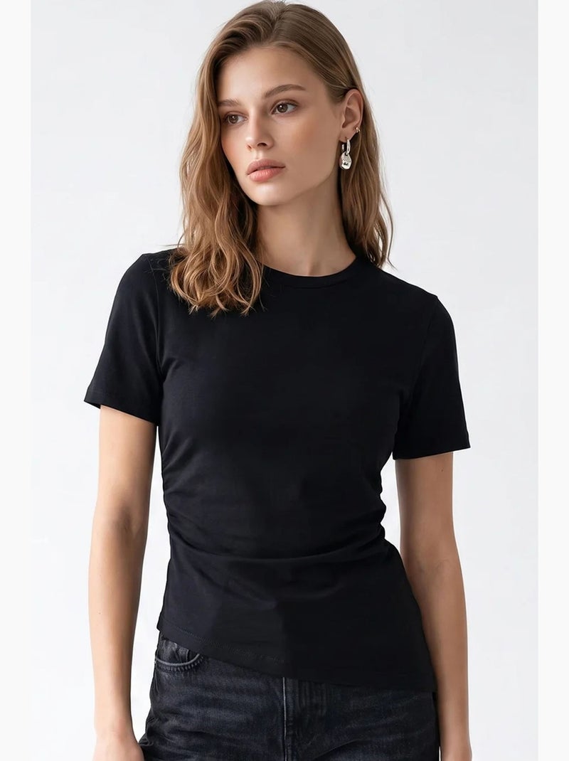 Blouse mixray Noir - Kiabi
