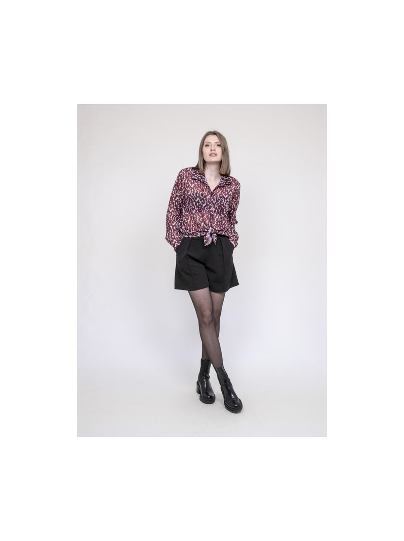 Blouse motif léopard ONESINE Bordeaux - Kiabi