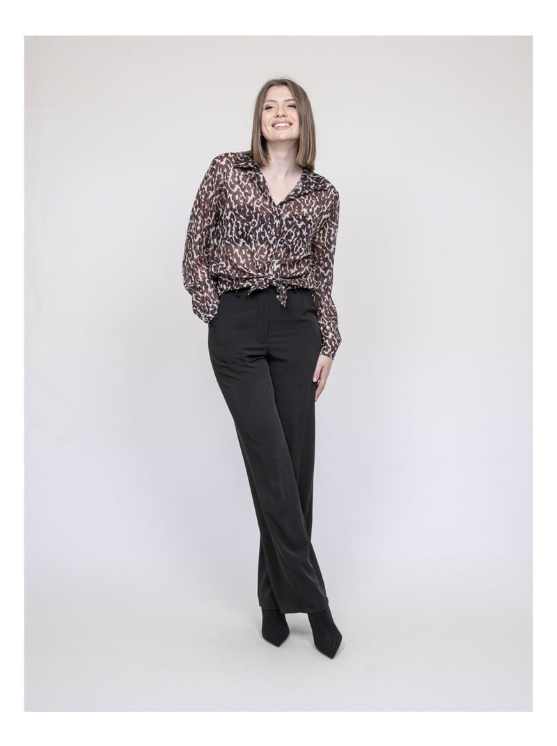 Blouse motif léopard ONESINE Marron - Kiabi