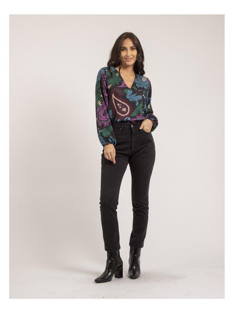 Blouse motifs ONDINE Noir - Kiabi