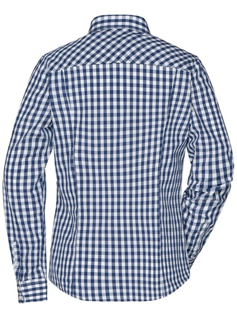 Blouse motif/style à carreaux - james and nicholson Bleu Bleu marine Blanc - Kiabi