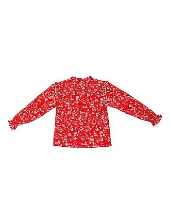 Blouse Noël Fleurie Col à Volants LILI ROSE - La Faute à Voltaire