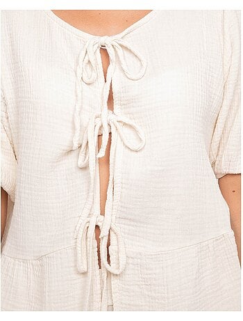 Blouse nouée gaze de conton OLERVIE