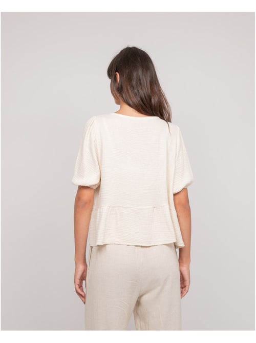 Blouse nouée gaze de conton OLERVIE - Kiabi