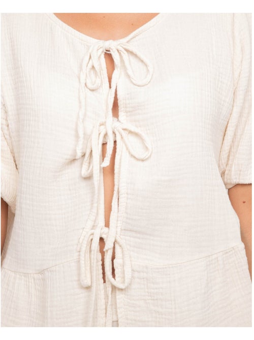 Blouse nouée gaze de conton OLERVIE - Kiabi