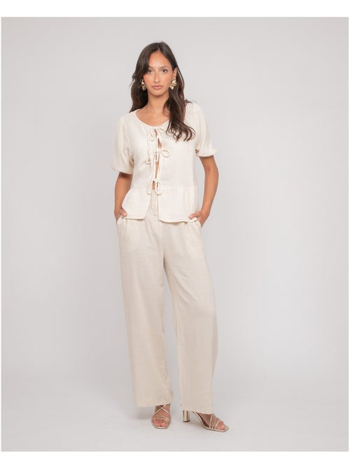 Blouse nouée gaze de conton OLERVIE - Kiabi
