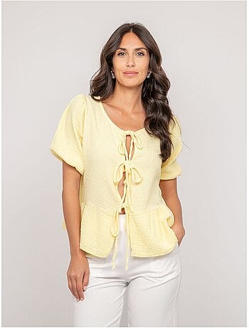Blouse nouée gaze de conton OLERVIE