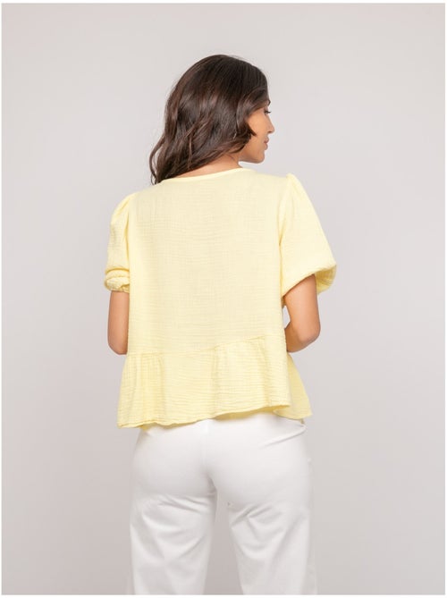Blouse nouée gaze de conton OLERVIE - Kiabi