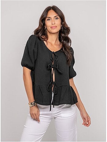 Blouse nouée gaze de conton OLERVIE