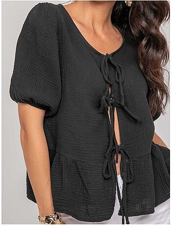 Blouse nouée gaze de conton OLERVIE