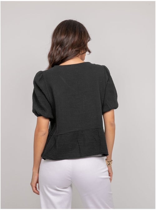 Blouse nouée gaze de conton OLERVIE - Kiabi