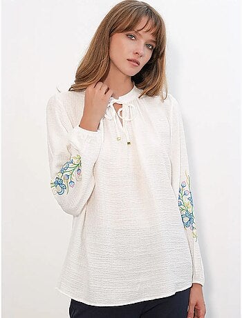 Blouse oversize en crêpe brodé bdart