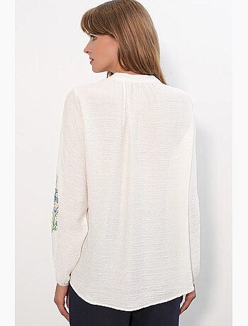 Blouse oversize en crêpe brodé bdart