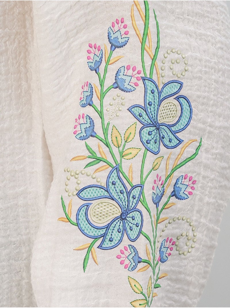 Blouse oversize en crêpe brodé bdart Blanc cassé - Kiabi
