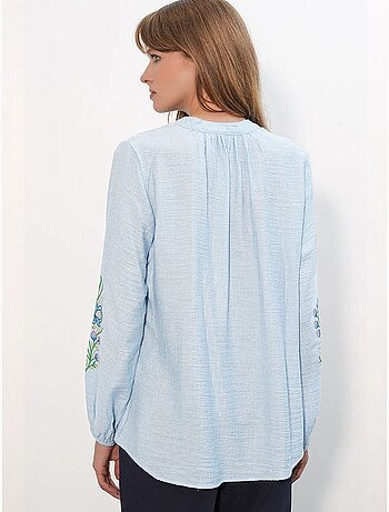 Blouse oversize en crêpe brodé bdart