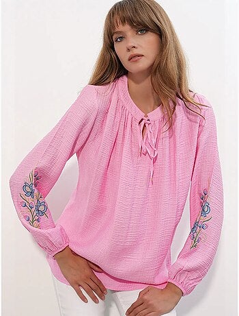Blouse oversize en crêpe brodé bdart