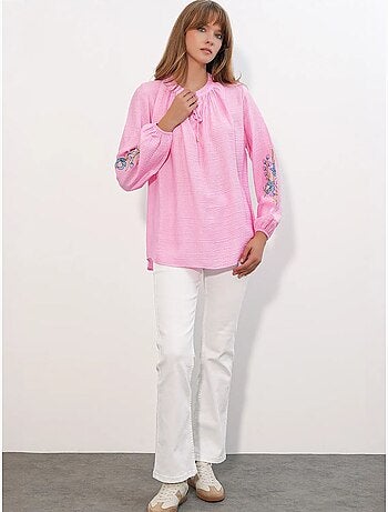 Blouse oversize en crêpe brodé bdart
