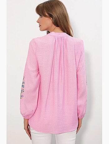 Blouse oversize en crêpe brodé bdart