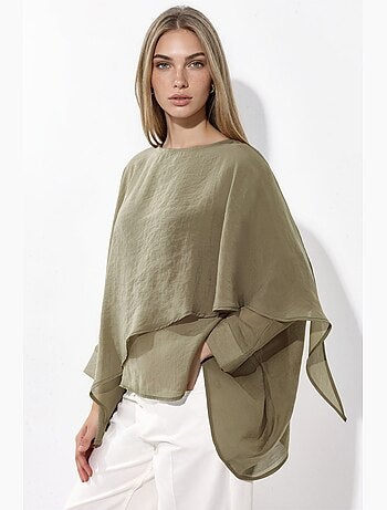 Blouse oversize légère et fluide en tissu tissé hiccup