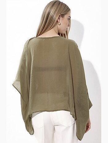 Blouse oversize légère et fluide en tissu tissé hiccup