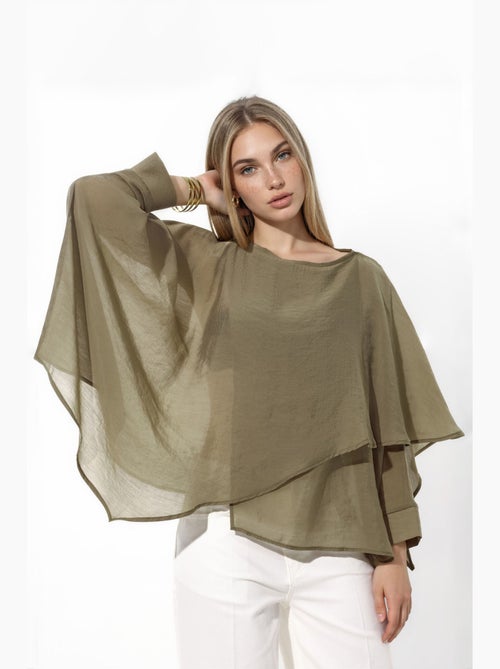 Blouse oversize légère et fluide en tissu tissé hiccup - Kiabi Blouse oversize légère et fluide en tissu tissé hiccup - Kiabi
