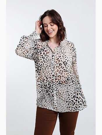 Blouse peau de bête avec plumetis PAPRIKA