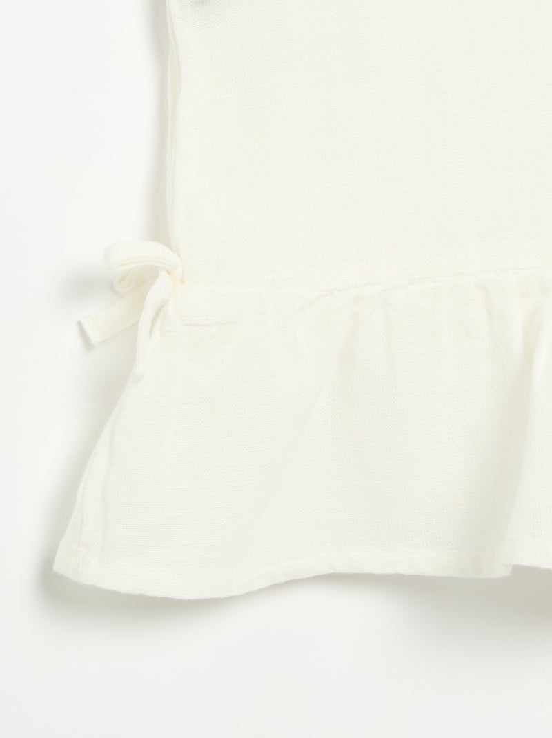 Blouse peplum  avec nœuds fantaisies Blanc - Kiabi