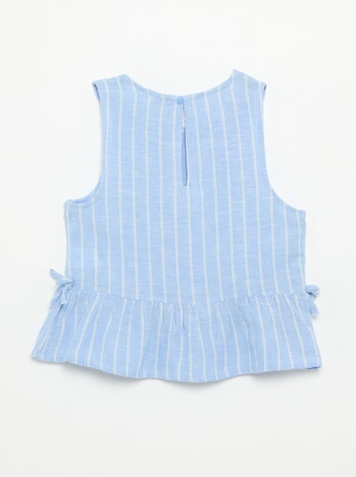 Blouse peplum  avec nœuds fantaisies - Kiabi