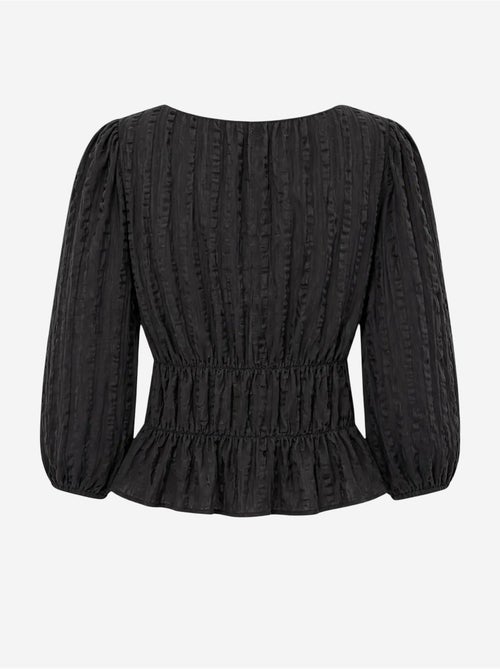 Blouse péplum texturée à col en u et manches trois-quarts mixray - Kiabi Blouse péplum texturée à col en u et manches trois-quarts mixray - Kiabi