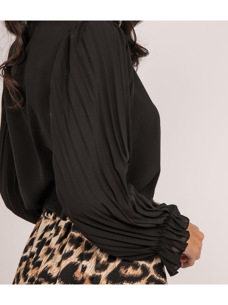 Blouse plisse FUGGIA Noir - Kiabi