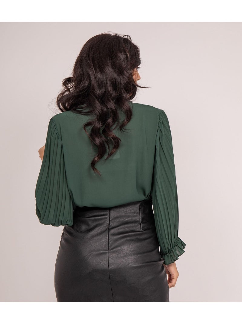 Blouse plisse FUGGIA Vert - Kiabi