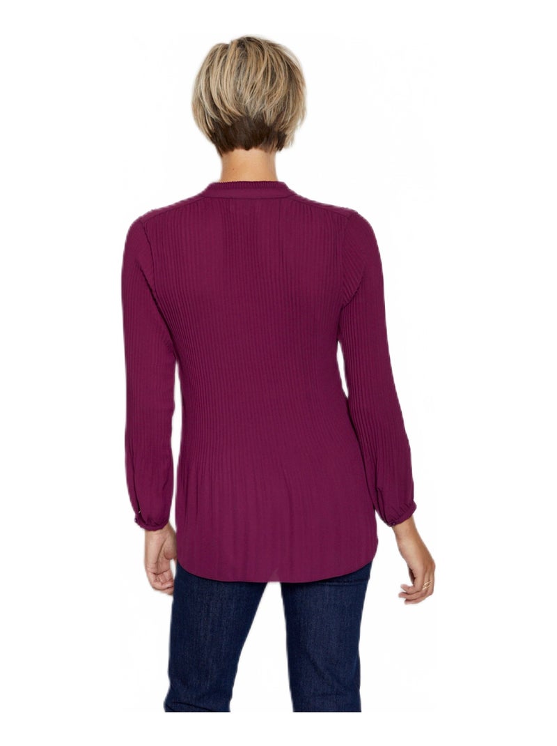 Blouse plissée col froufrou - AFIBEL Brique - Kiabi