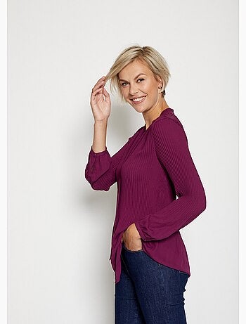 Blouse plissée col froufrou - AFIBEL