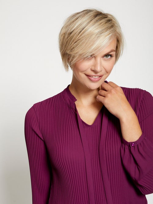 Blouse plissée col froufrou - Kiabi